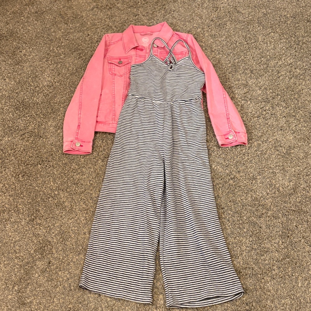 Pink Denim Jacket and Romper